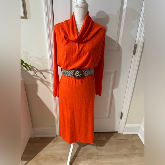Anthropologie Daily Practice Red-Orange sweater dress petite Large - Picture 2 of 11